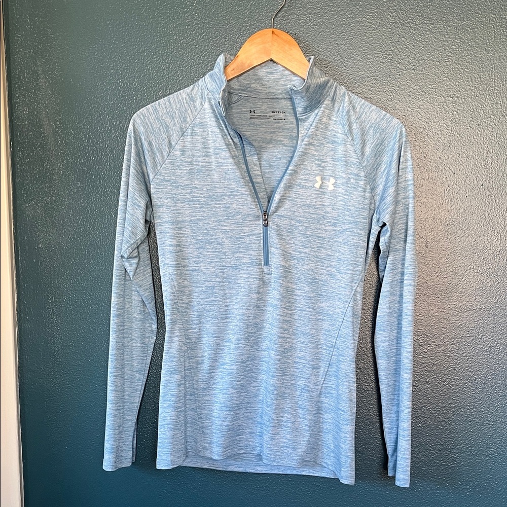 Under Armour Heathered Sky Blue 1/4 Zip Pullover